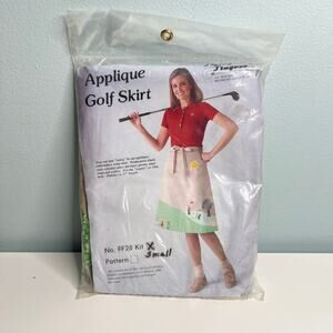 Vintage 80s Golf Skirt Applique Kit Flying Fingers Pattern Project Size Small